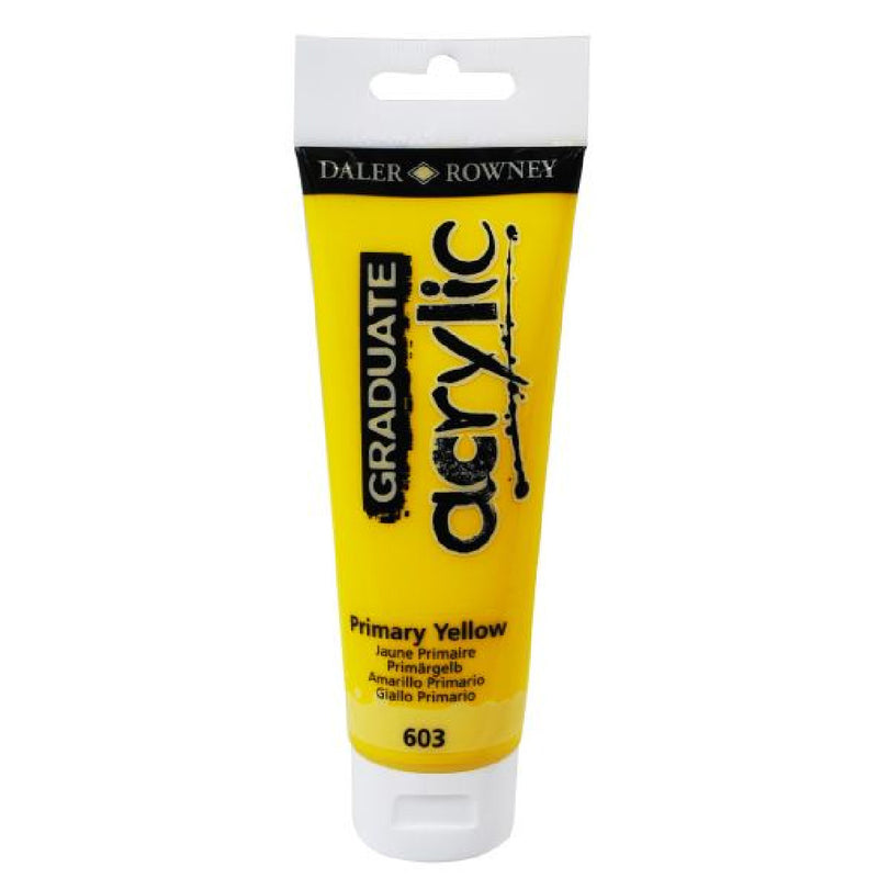 Daler Rowney Graduate Primary Yellow 120 ml. Akrilik Boya - Sanat, Hobi ve Resim Boyası