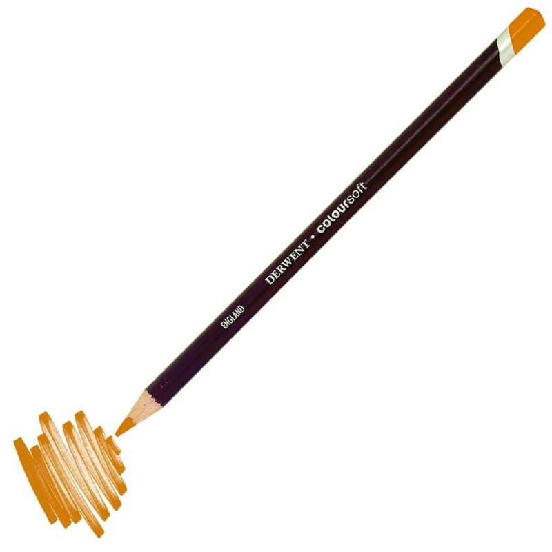 Derwent Coloursoft Pencil Yumuşak Kuru Boya Kalemi Açık Turuncu - Sanatsal Çizim ve Resim Kalemi