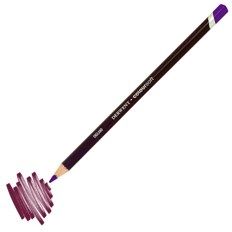 Derwent Coloursoft Yumuşak Kuru Boya Kalemi Parlak Mor - Sanatsal Çizim ve Resim Kalemi