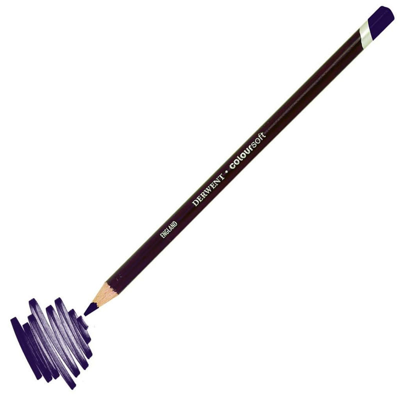 Derwent Coloursoft Pencil Yumuşak Kuru Boya Kalemi Mor - Sanatsal Çizim ve Resim Kalemi