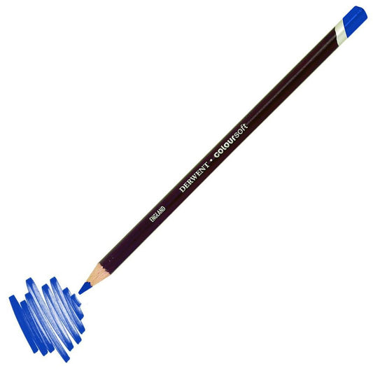 Derwent Coloursoft Pencil Yumuşak Kuru Boya Kalemi Electric Blue - Sanatçı Çizim ve Boyama Kalemi