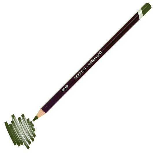 Derwent Coloursoft Yumuşak Kuru Boya Kalemi Lincoln Green - Sanatsal Çizim ve Profesyonel Resim Kalemi