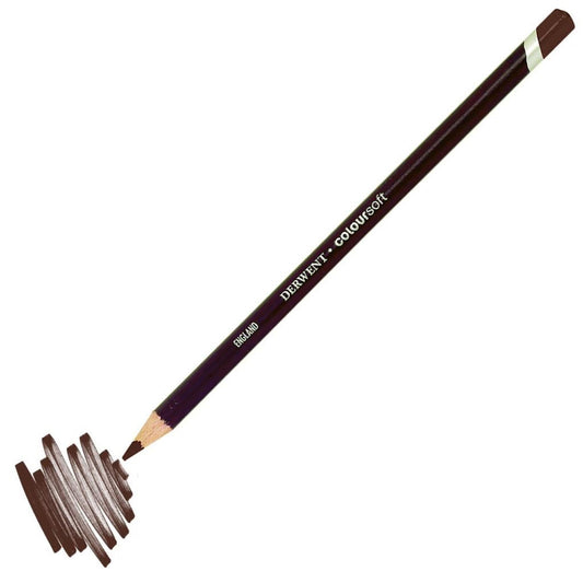 Derwent Coloursoft Pencil Yumuşak Kuru Boya Kalemi Orta Kahve - Sanatsal Çizim ve Profesyonel Boyama Kalemi