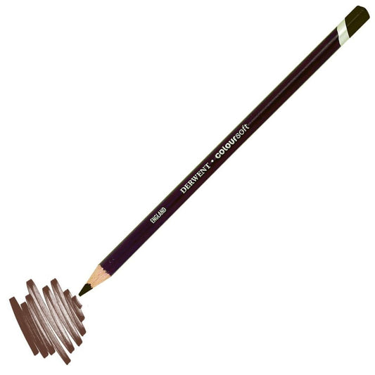 Derwent Coloursoft Pencil Yumuşak Kuru Boya Kalemi Kahverengi Toprak - Sanatçı, Çizim ve Eskiz Kalemi