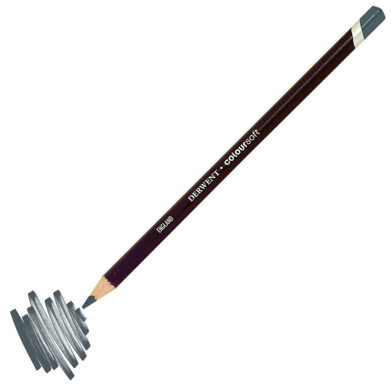 Derwent Coloursoft Pencil Yumuşak Kuru Boya Kalemi Mid Grey - Sanatçı ve Çizim Kalemi