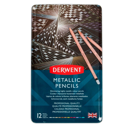 Derwent Metallic 12'li Kalem Seti - Sanatsal Çizim ve Eskiz Kalemleri