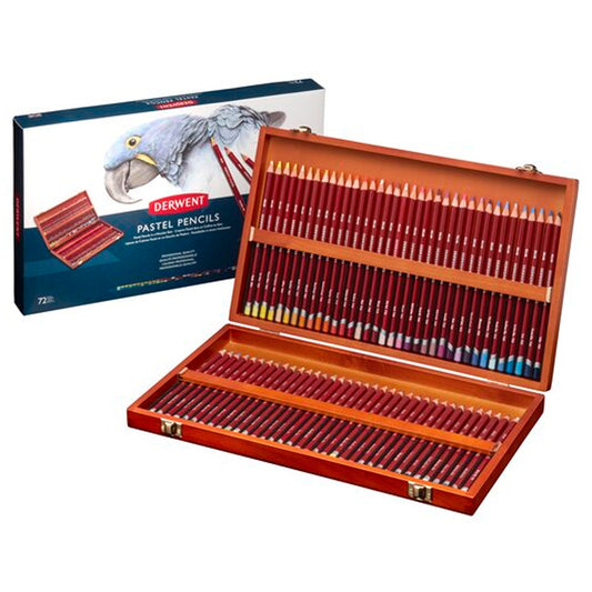 Derwent Pastel Pencils 72'li Pastel Kalem Seti Ahşap Kutu - Sanatçı ve Eskiz Kalemi