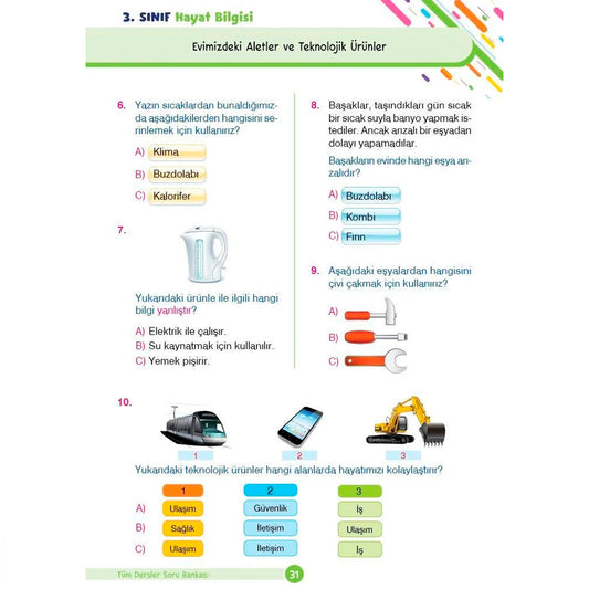 Dikkat Atölyesi Yayınları 3. Sınıf Tüm Dersler Yeni Nesil Soru Bankası