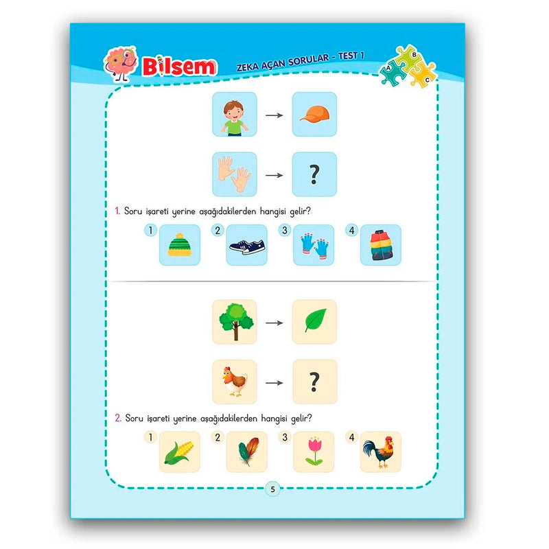 Dikkat Atölyesi Yayınları Bilsem Zeka Açan Sorular Seviye 1