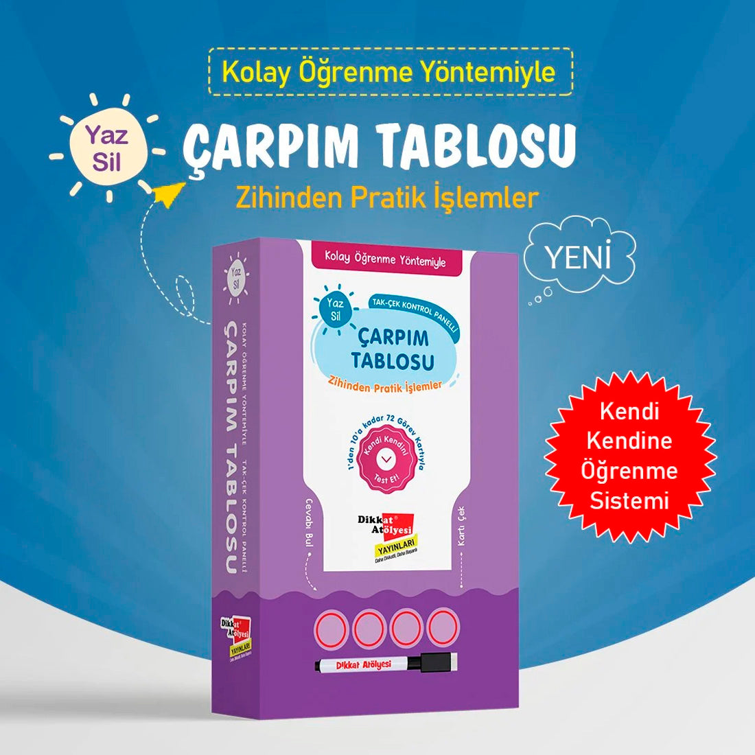 Dikkat Atölyesi Yayınları Kolay Öğrenme Yöntemiyle Çarpım Tablosu