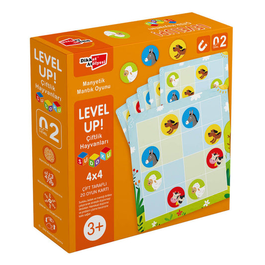 Dikkat Atölyesi Yayınları Level Up! 2 - Çiftlik Hayvanları Sudoku