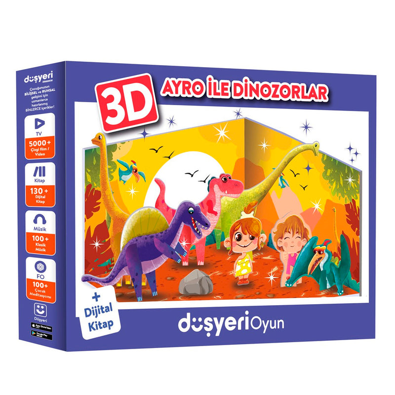 Düşyeri Oyun Ayro İle Dinozarlar 3D Figürlü Puzzle