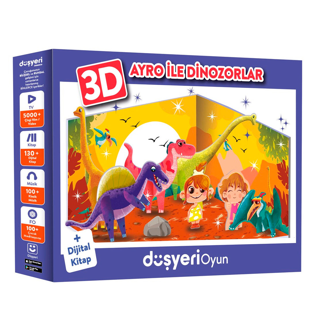 Düşyeri Oyun Ayro İle Dinozarlar 3D Figürlü Puzzle