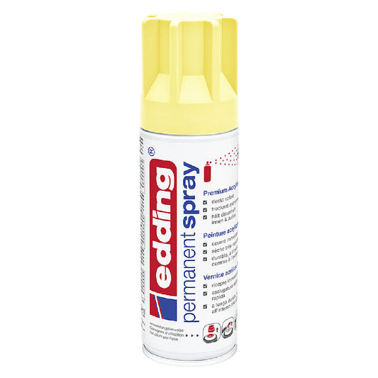 Edding Permanent 915 Mat Pastel Sarı 200 ml Akrilik Sprey Boya - Sanatsal Hobi ve Dekorasyon Boyası