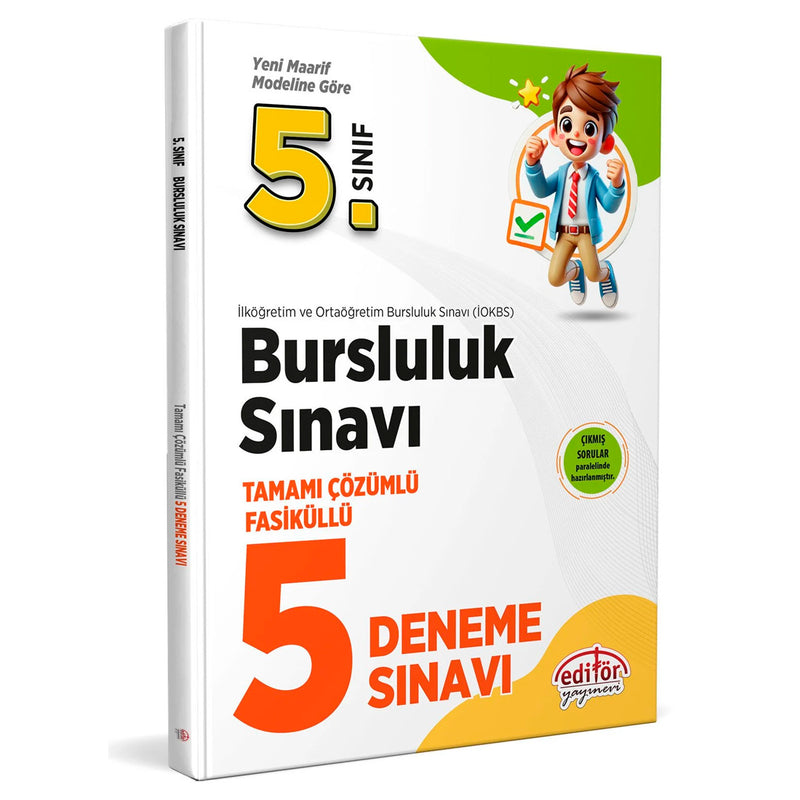 Editör Yayınları 5. Sınıf Bursluluk Sınavı Çözümlü 5 Deneme Sınavı