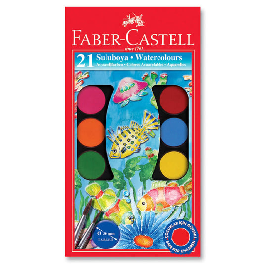 Faber Castell 21'li Büyük Tablet Sulu Boya 125021
