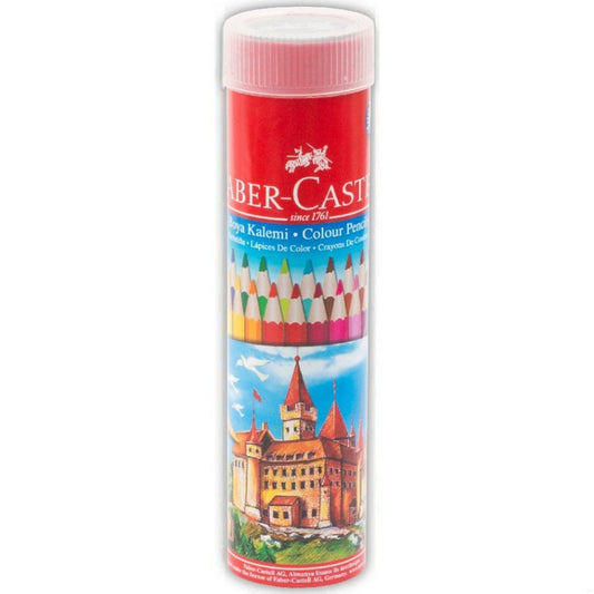 Faber Castell 24'lü Metal Tüp Kuru Boya kalemi 116524