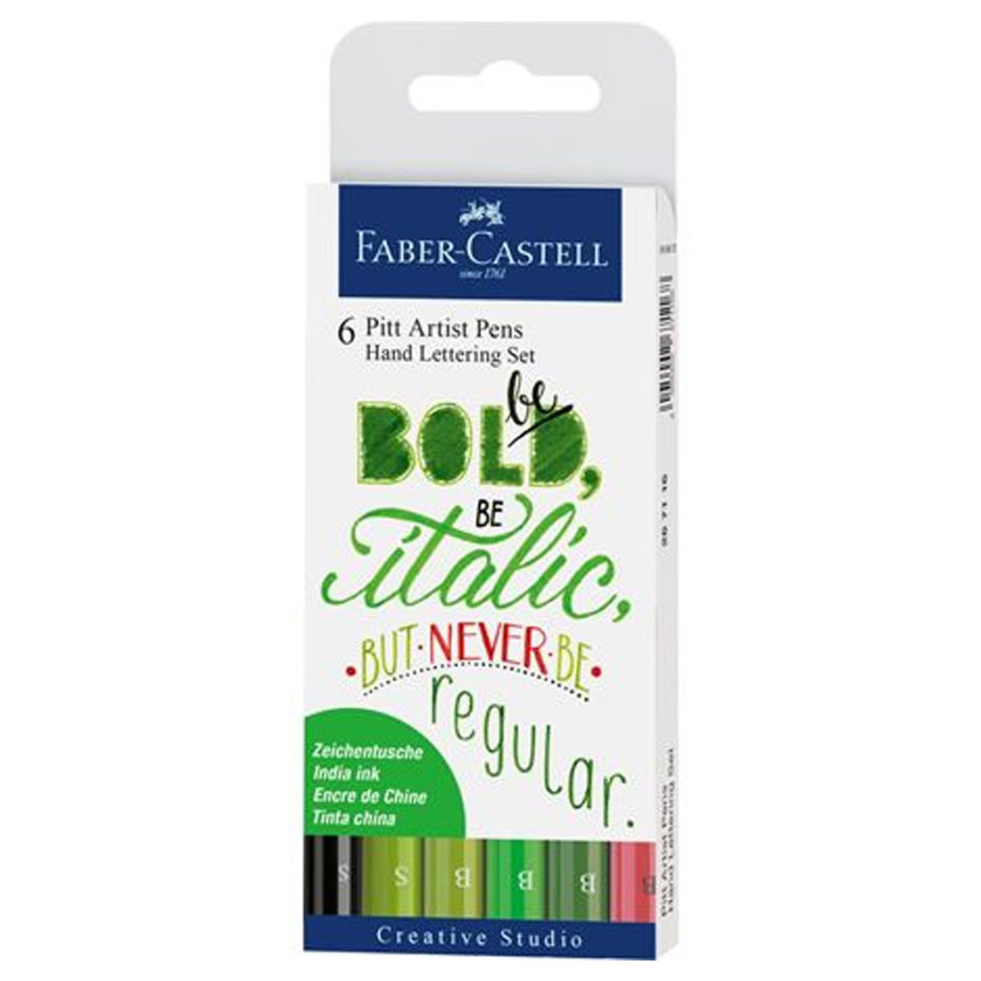 Faber Castell 6lı Pitt Artist Pen Kaligrafi Seti Yeşil Tonlar - Sanat, Çizim ve Hobi Kalemi Seti