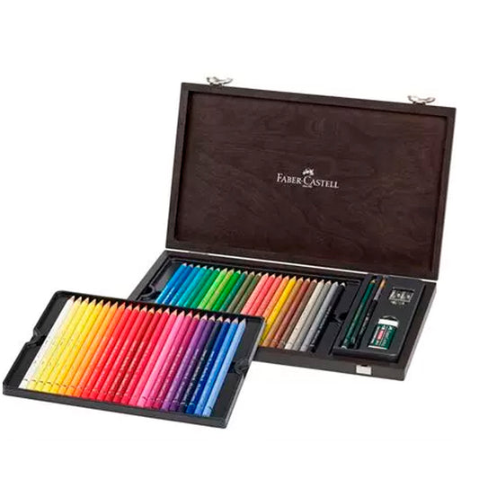 Faber-Castell Albert Dürer Magnus 48'li Ahşap Kutu Suluboya Kalem - Profesyonel Sanatçı Çizim ve Boyama Set