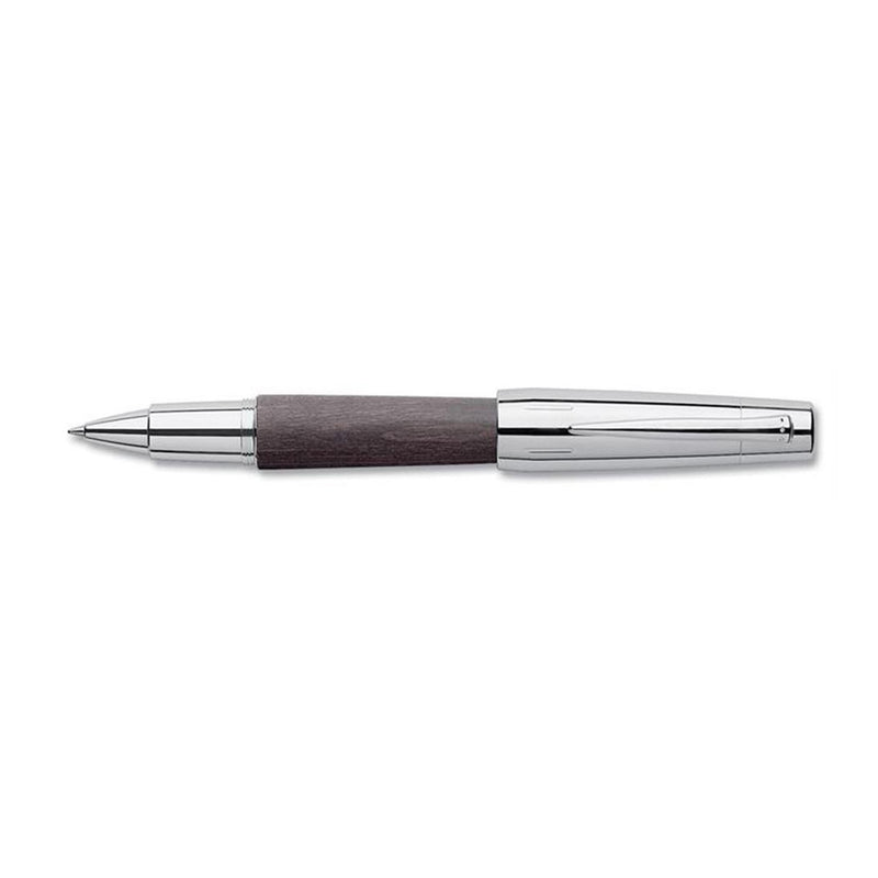 Faber Castell E-Motion Krom/Ahşap Siyah Roller Kalem - Hediyelik İmza ve Ofis Kalemi