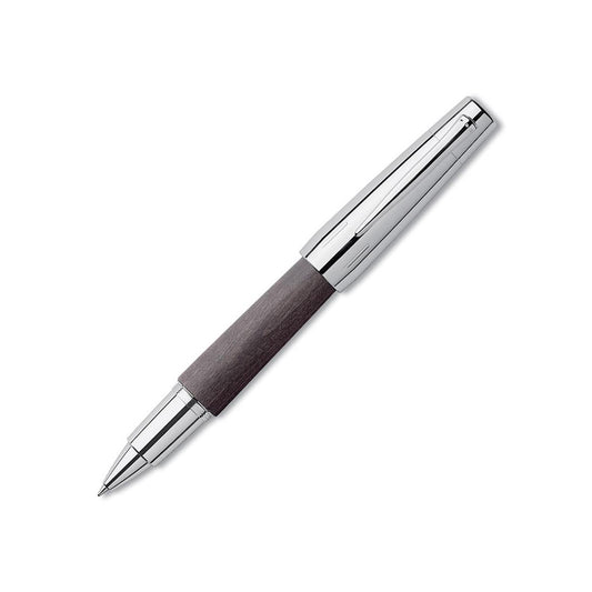Faber Castell E-Motion Krom/Ahşap Siyah Roller Kalem - Hediyelik İmza ve Ofis Kalemi