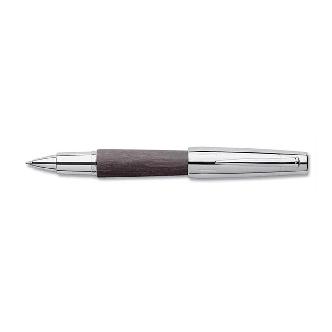 Faber Castell E-Motion Krom/Ahşap Siyah Roller Kalem - Hediyelik İmza ve Ofis Kalemi