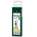 Faber Castell Ecco Pigment Kalem 4Lü Set - Profesyonel Çizim, Eskiz ve Sanat Kalemi Seti