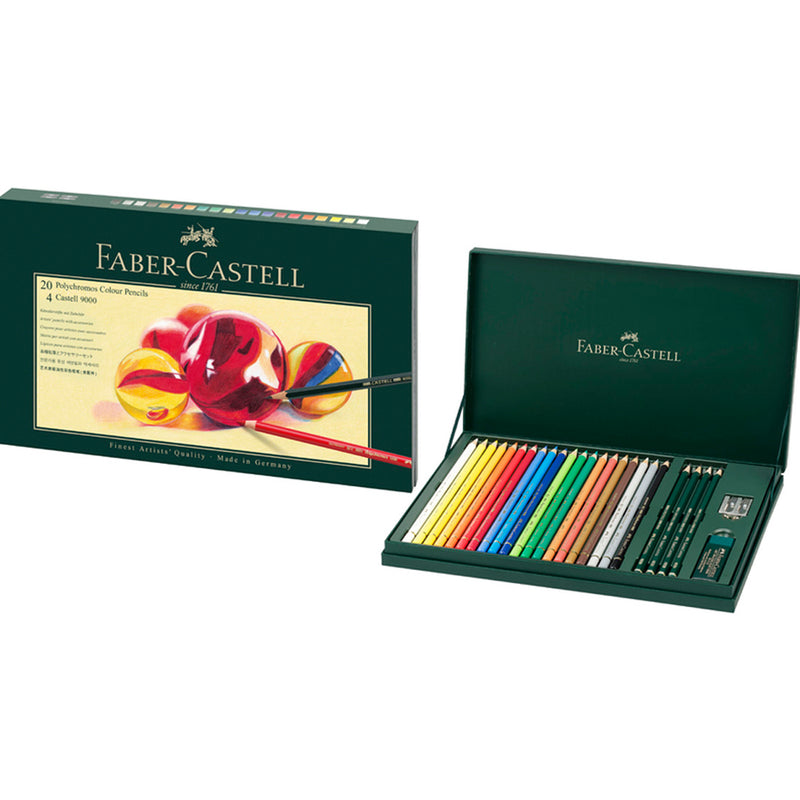 Faber-Castell Mixed Media 9000 Seri 24'lü Kuruboya Kalemi - Sanat, Çizim ve Resim için Profesyonel Set