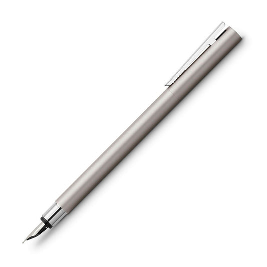 Faber-Castell Neo Slım Mat/Çelik M Dolma Kalem - Hediyelik, İmza ve Yumuşak Yazım Kalemi