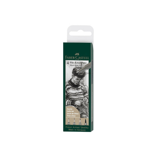 Faber Castell Pitt Artist Sıcak Gri IV 4'lü Kalem - Çizim ve Eskiz Sanat Kalemi Seti