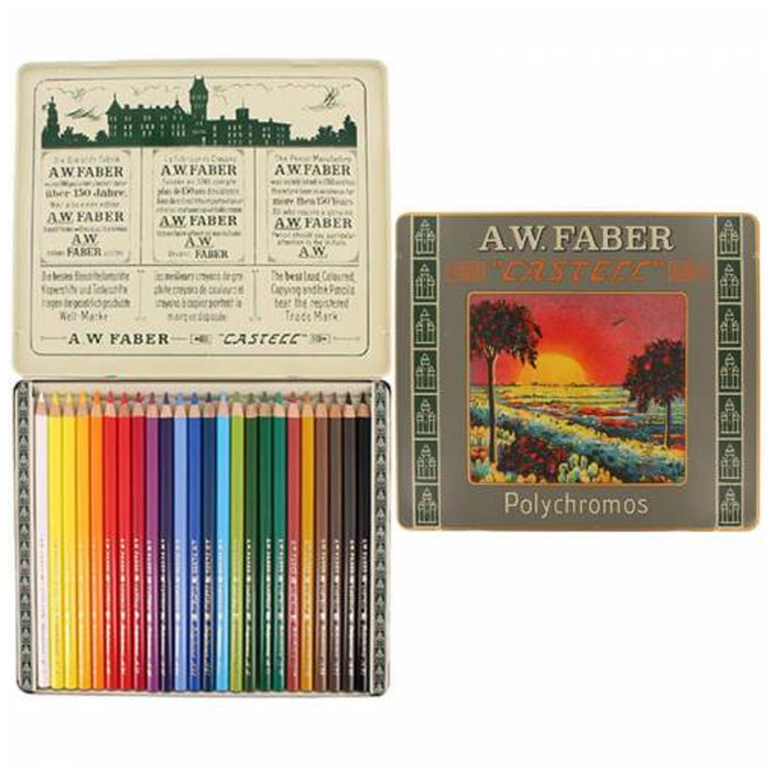 Faber-Castell Polychromos 111.Yıl 24'lü Boyama Kalemi - Sanatsal Çizim ve Profesyonel Kuru Boya
