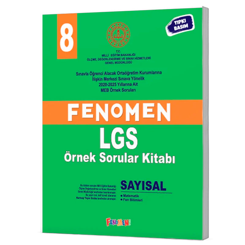 Fenomen Yayınları 8 MEB Sayısal Örnek Sorular