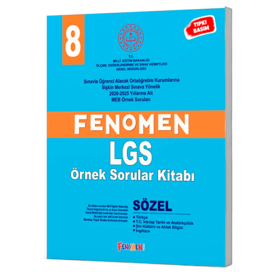 Fenomen Yayınları 8 MEB Sözel Örnek Sorular