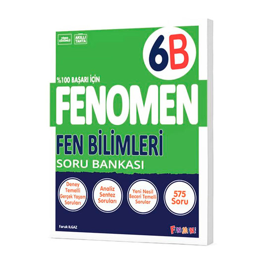 Fenomen Yayınları Ortaokul 6. Sınıf Fen Bilimleri B Soru Bankası Test Kitabı