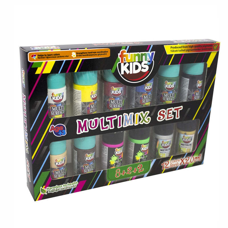 Funny Kids 12'li Multimix Akrilik Boya Set