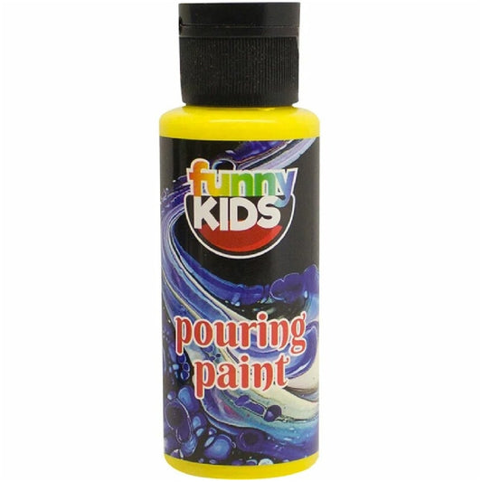 Funny Kids Sarı 70 Cc Pouring Akrilik Boya - Hobi, Sanat ve Dökme Tekniği İçin Canlı Renkler