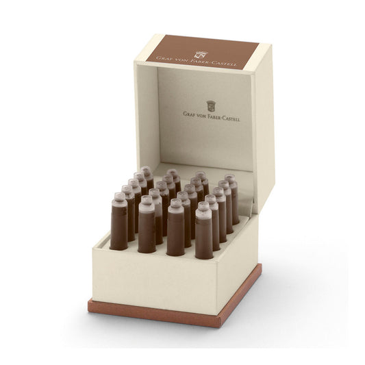 Graf Von Faber Castell 20'li Fındık Kahve Kartuş - Yedek Mürekkep ve Kalem Dolumu