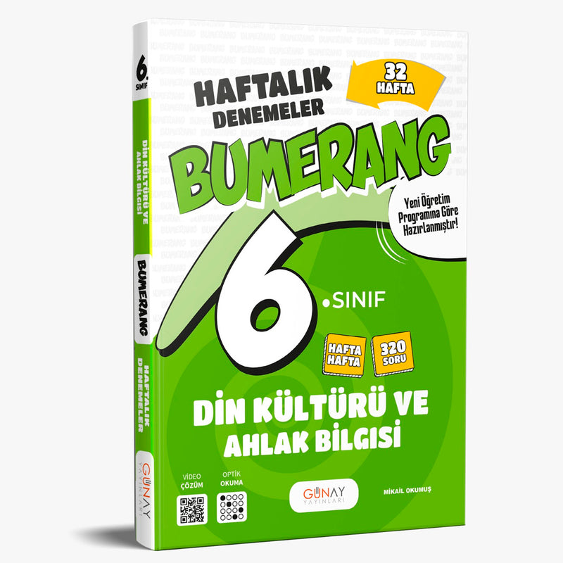 Günay Yayınları 6.Sınıf Din Kültürü ve Ahlak Bilgisi Deneme