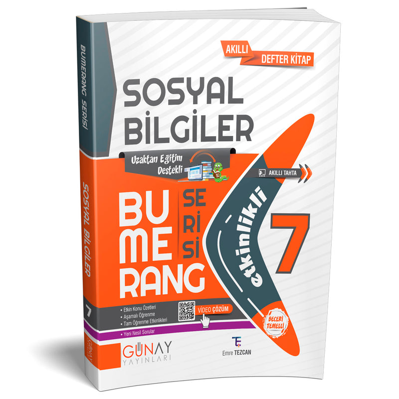 Günay Yayınları 7 Bumerang Sosyal Bilgiler Etkinlikli Kitap 2022-2023