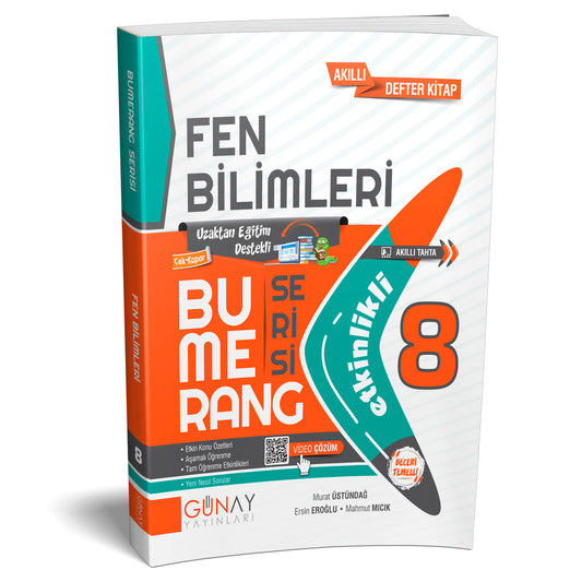 Günay Yayınları 8. Sınıf Bumerang Fen Bilimleri Etkinlikli Akıllı Defter Kitap