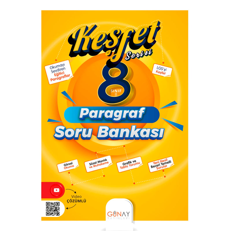 Günay Yayınları Keşfet Serisi 8. Sınıf Paragraf Soru Bankası