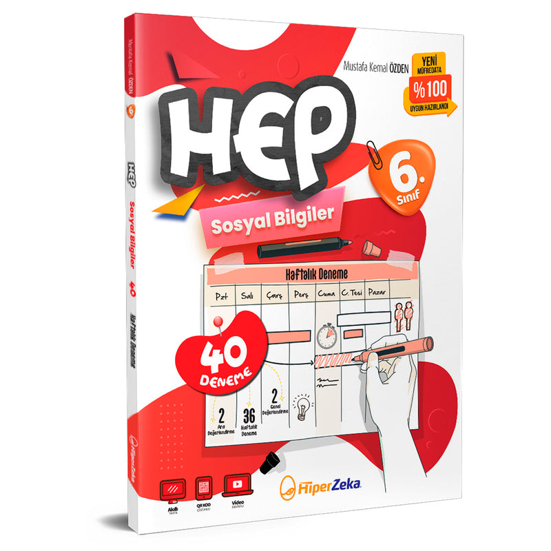 Hiper Zeka Yayınları 6. Sınıf Hep Sosyal Bilgiler 40 Haftalık Deneme