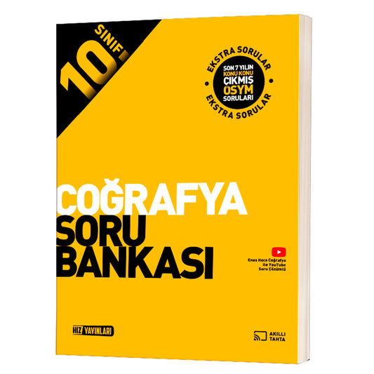 Hız Yayınları 10. Sınıf Lise 2 Coğrafya Soru Bankası Test Kitabı