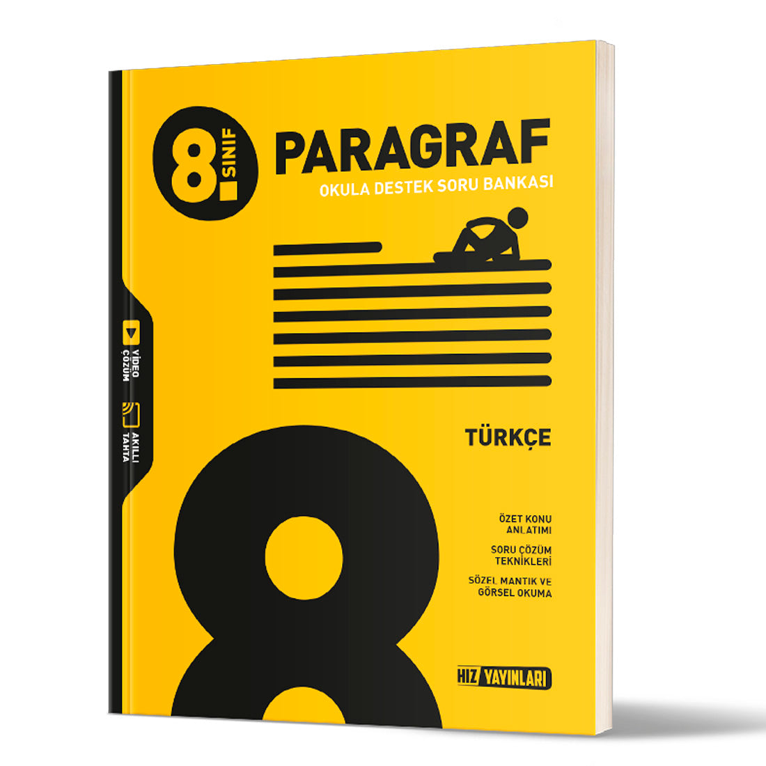 Hız Yayınları Ortaokul 8. Sınıf Türkçe Paragraf Soru Bankası Test Kitabı