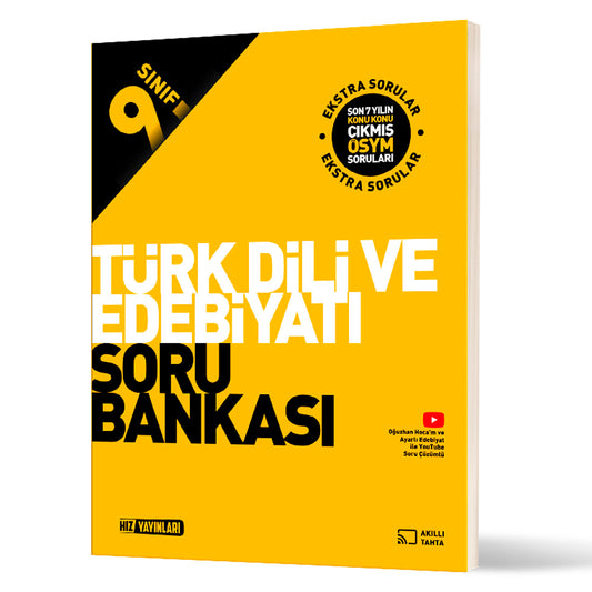 Hız Yayınları 9. Sınıf Lise 1 Türk Dili Ve Edebiyatı Soru Bankası Test Kitabı
