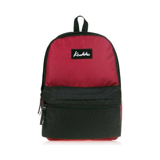 Kaukko Basic Colors Bordo Siyah Unisex Sırt Çantası