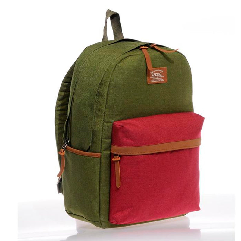 Kaukko Keten Haki Bordo Unisex Okul Sırt Çantası