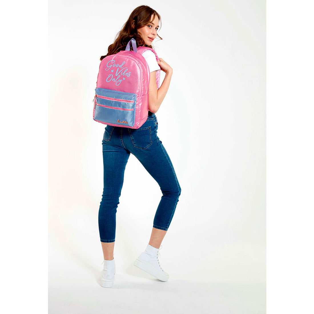 Kaukko Sparkle Duble Pembe Sırt Çantası