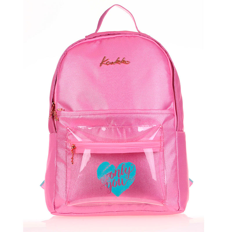 Kaukko Sparkle Transparent Pembe Kız Çocuk Sırt Çantası