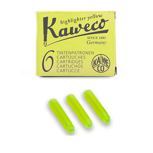 Kaweco 6'lı Neon Sarı Kartuş - Yedek Mürekkep Kalem Dolumu